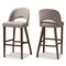 Baxton Studio Melrose Light Grey Upholstered Walnut Finished Wood Bar Stool 144-7941 - alternate 1